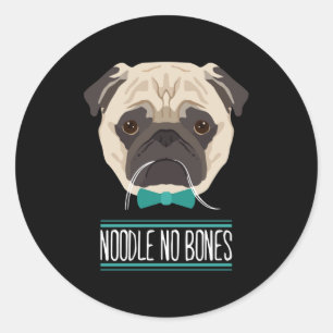 Stationair geen Botten-dag-sad-pug-cadeaus voor pu Ronde Sticker