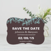 Stationaire bladeren save the date (Staand voorkant)