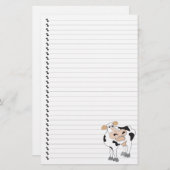 Stationaire Cartoon met Koe Briefpapier (Voorkant / Achterkant)