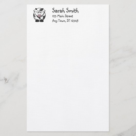 Stationaire Koe Briefpapier (Voorkant)