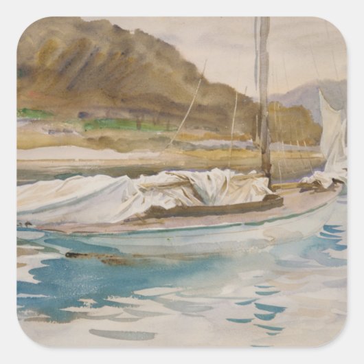 Stationaire rails vierkante sticker (Voorkant)