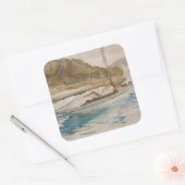 Stationaire rails vierkante sticker (Envelop)