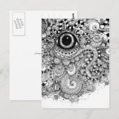 Stationaire tekening met oog briefkaart (Voorkant / Achterkant)