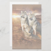 Stationaire Wolf Trio Briefpapier (Voorkant / Achterkant)