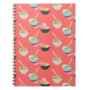 Stationele Bowl met Tofu, Limoen en Chopsticks Kor Notitieboek