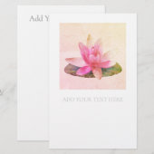 STATIONERIE : PINK LOTUS BRIEFPAPIER (Voorkant / Achterkant)
