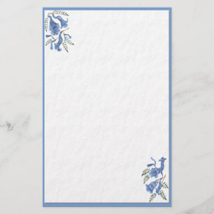 Stationery  Blauwe Bloemen Briefpapier