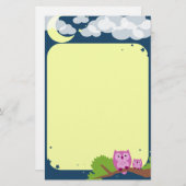 Stationery Cute Night Owls Briefpapier (Voorkant / Achterkant)