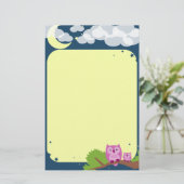 Stationery Cute Night Owls Briefpapier (Staand voorkant)