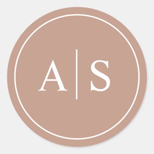 Stationery/Favor Class Initialen minimalistisch Ronde Sticker (Voorkant)
