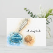Stationery Inkwell en Feather Quill Bedankkaart (Staand voorkant)