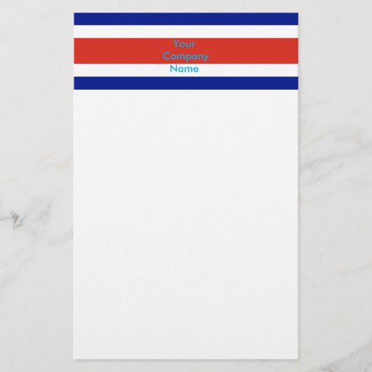 Stationery met de vlag van Costa Rica Briefpapier (Voorkant)