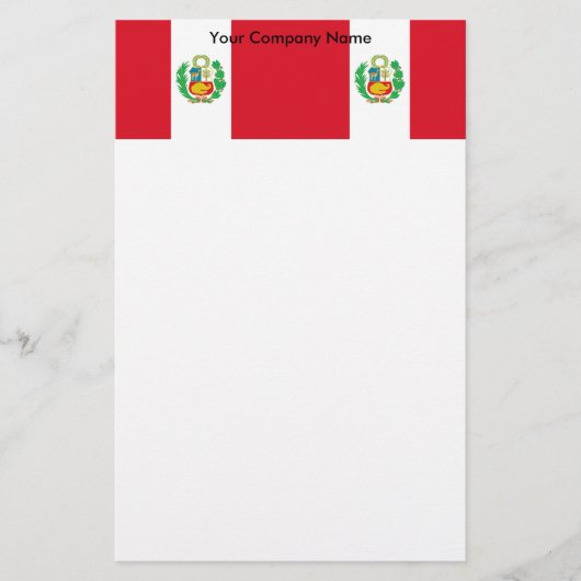 Stationery met de vlag van Peru Briefpapier (Voorkant)