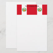 Stationery met de vlag van Peru Briefpapier (Voorkant / Achterkant)