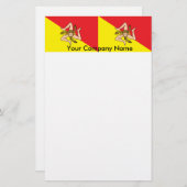 Stationery met de vlag van Sicilië, Italië Briefpapier (Voorkant / Achterkant)