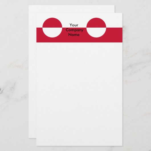 Stationery met vlag van Groenland Briefpapier (Voorkant / Achterkant)