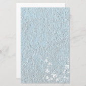 Stationery Old Paper Blauw Wit Bloem Briefpapier (Voorkant / Achterkant)