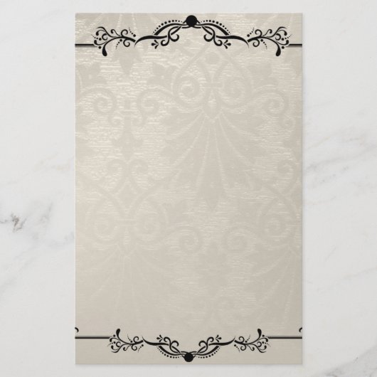 Stationery Old Paper Cream Zwart Briefpapier (Voorkant)