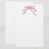 Stationery van baby Business Pink Bow Briefpapier (Voorkant / Achterkant)