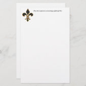 Stationery van Black and Gold Fleur-de-Lis Briefpapier (Voorkant / Achterkant)