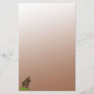 Stationery van bruine pier- en schuimpaarden briefpapier