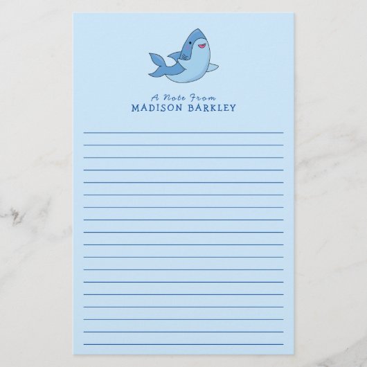 Stationery van Shark Kind Briefpapier (Voorkant)