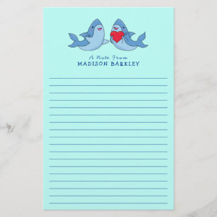 Stationery van Shark Kind Cute Kawaii Briefpapier