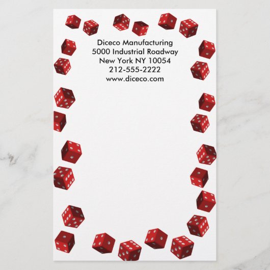 Stationery voor dobbelspelers briefpapier (Voorkant)