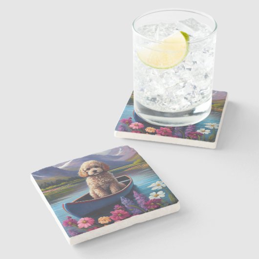 Stationig op een peddel: een Schilderachtig avontu Stenen Onderzetter (Zijkant)