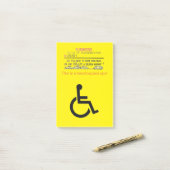 Stationnement Handicap Post-It Notes (Sur un bureau)