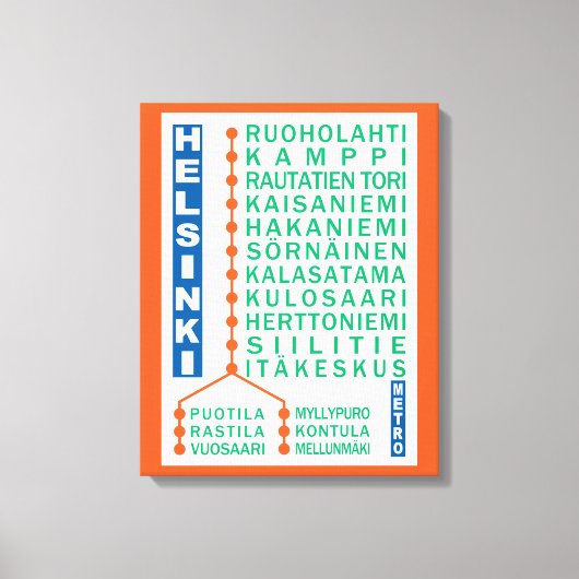 Stations de métro d'Helsinki imprimé toile envelop (Recto)