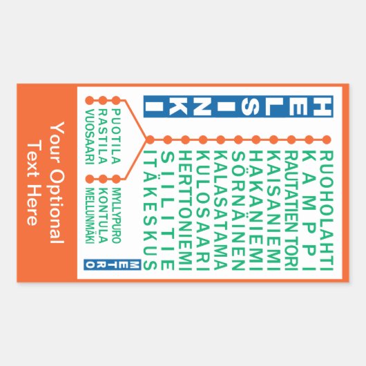 Stations de métro Helsinki autocollants personnali (Devant)