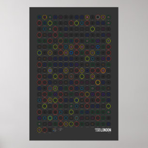 Stations en lijnen: Londen (Donker) Poster