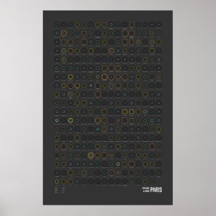 Stations & Lijnen: Parijs (Donker) Poster
