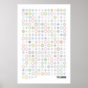 Stations & Lines: Londen (Licht) Poster