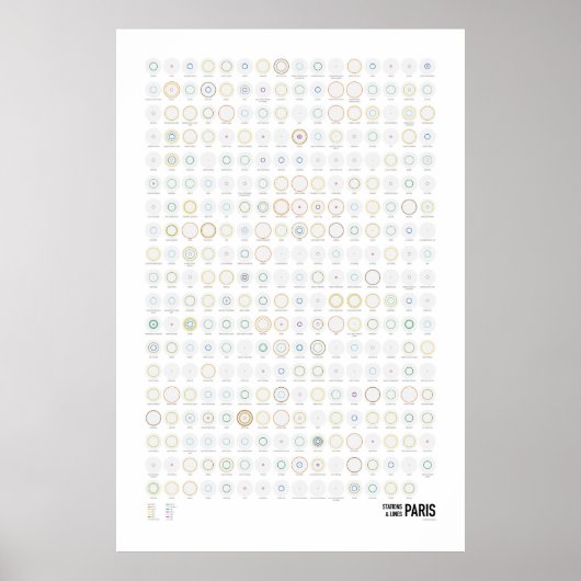 Stations & Lines: Parijs (licht) Poster (Voorkant)