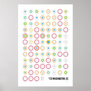 Stations & lines: Washington, DC (licht) Poster