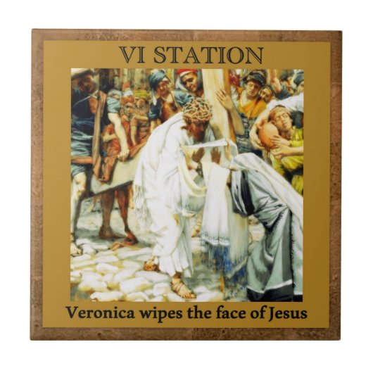 Stations of the Cross #6 of 15 Veronica Tegeltje (Voorkant)