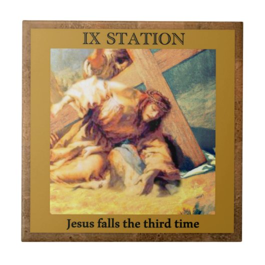 Stations of the Cross #9 van 15 Tegeltje (Voorkant)