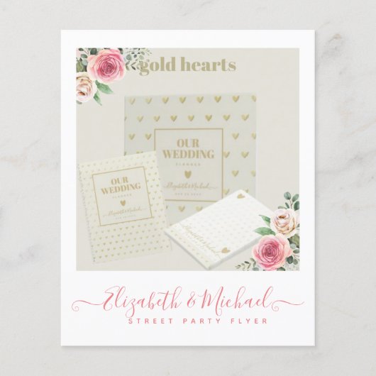 Stationsstijl Weduwontwerp eigen brochroze Flyer (Voorkant)