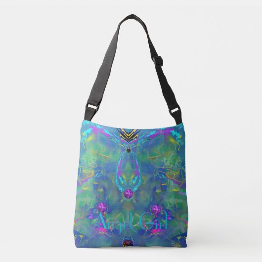 Statisch Verbluffend Abstract met Jouw tekst Crossbody Tas (Voorkant)