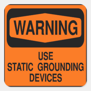 Statische aardingsapparatuur gebruiken vierkante sticker