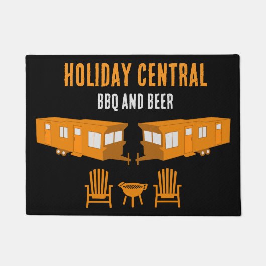 Statische Caravan Home Cadeau Deurmat (Voorkant)