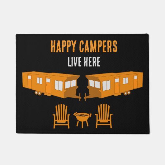 Statische Caravan Home Cadeau Deurmat (Voorkant)