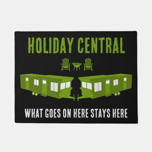 Statische Caravan Home Cadeau Deurmat (Voorkant)