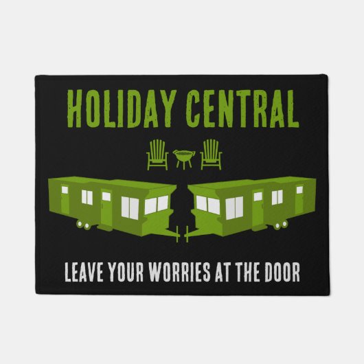 Statische Caravan Home Cadeau Deurmat (Voorkant)