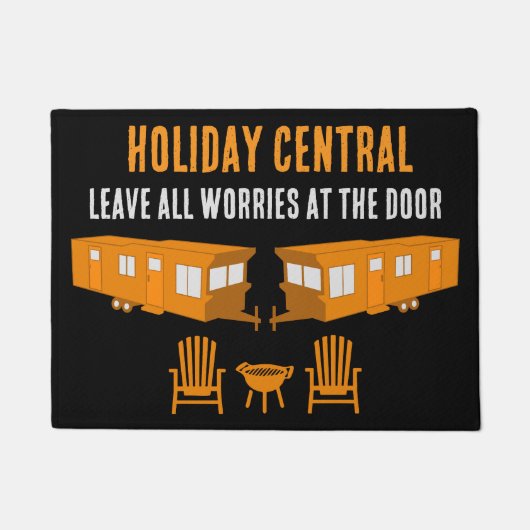 Statische Caravan Home Cadeau Deurmat (Voorkant)