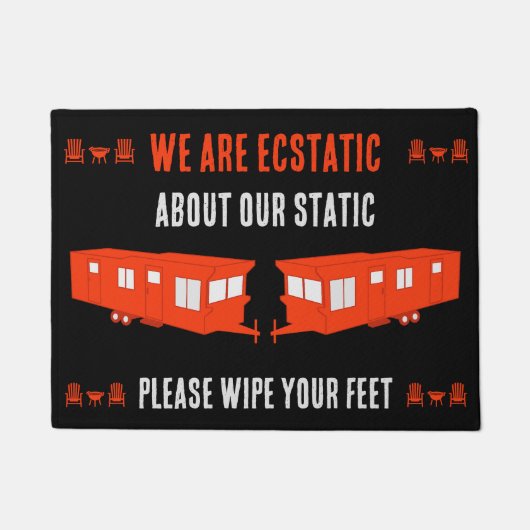 Statische Caravan Home Cadeau Deurmat (Voorkant)
