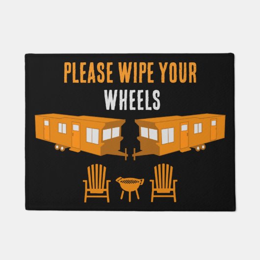 Statische Caravan Home Cadeau Deurmat (Voorkant)