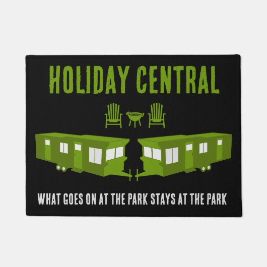 Statische Caravan Home Cadeau Deurmat (Voorkant)